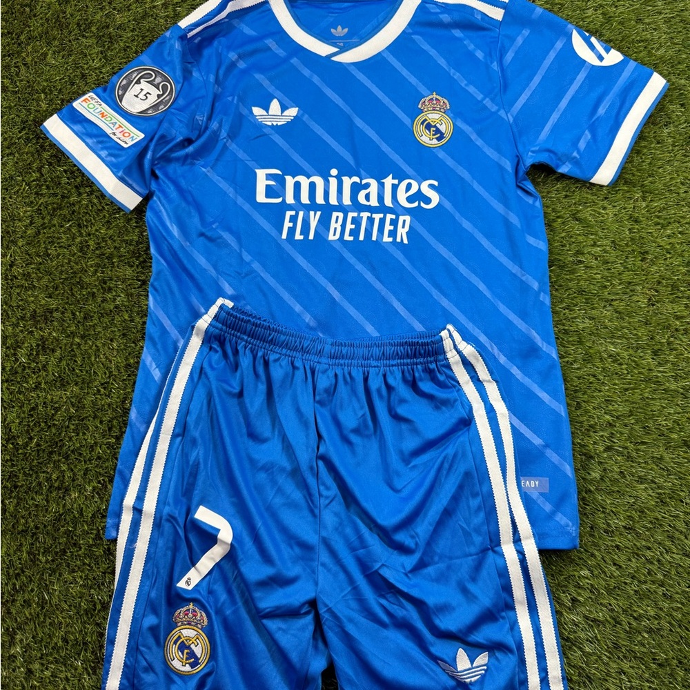 Real Madrid Vini Jr Soccer Jersey and Shorts Set